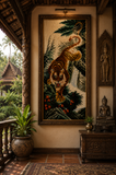 Tiger in the Mist – Handmade Stitched Art (UnFramed)