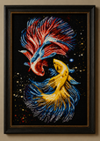 Betta Fish Handmade Stitched Art– UnFramed (23 3/4" H × 17 1/2" W)