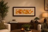 Golden Dragon Handmade Stitched Art Unframed 33 1/2(W)x16 1/2 (H)