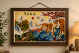 Tiger Mountain Serenity – Handmade Stitched Art (UNFRAMED)