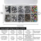 64pcs 219pcs Fishing Tackle Box Texas Rig Accessories Lead Bullet Weight For Fishing Hook Swivels Sinkers Fish Eye Beads Kit