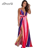 Maxi Dress High Slit Sleeveless V Neck Summer Dress