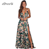 Maxi Dress High Slit Sleeveless V Neck Summer Dress