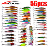 56pcs/lot Mixed Fishing Lure Kit
