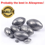 JIGEECARP 10PCS Reusable Olive Shape Lead Sinkers
