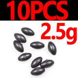 JIGEECARP 10PCS Reusable Olive Shape Lead Sinkers