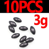 JIGEECARP 10PCS Reusable Olive Shape Lead Sinkers