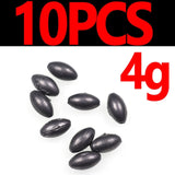 JIGEECARP 10PCS Reusable Olive Shape Lead Sinkers