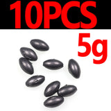 JIGEECARP 10PCS Reusable Olive Shape Lead Sinkers