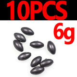 JIGEECARP 10PCS Reusable Olive Shape Lead Sinkers