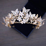 Luxury Crystal Beads Pearl Butterfly Costume Wedding Jewelry Set