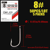 50pcs/lot Fishing Hook SODE With eyes