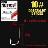 50pcs/lot Fishing Hook SODE With eyes