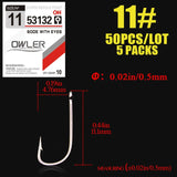 50pcs/lot Fishing Hook SODE With eyes