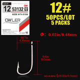 50pcs/lot Fishing Hook SODE With eyes