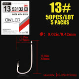 50pcs/lot Fishing Hook SODE With eyes