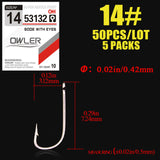 50pcs/lot Fishing Hook SODE With eyes