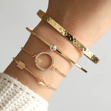 4 PCS/Set Gold Cross Charm Bracelets