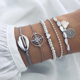 4 PCS/Set Gold Cross Charm Bracelets