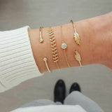 4 PCS/Set Gold Cross Charm Bracelets