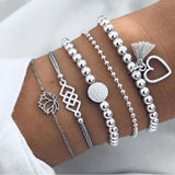 4 PCS/Set Gold Cross Charm Bracelets