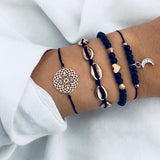 4 PCS/Set Gold Cross Charm Bracelets