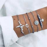 4 PCS/Set Gold Cross Charm Bracelets