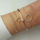 4 PCS/Set Gold Cross Charm Bracelets