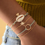 4 PCS/Set Gold Cross Charm Bracelets
