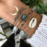 4 PCS/Set Gold Cross Charm Bracelets