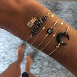 4 PCS/Set Gold Cross Charm Bracelets
