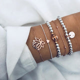 4 PCS/Set Gold Cross Charm Bracelets