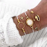 4 PCS/Set Gold Cross Charm Bracelets