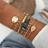 4 PCS/Set Gold Cross Charm Bracelets