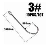 10pcs 50286 Sea Hook Pint Hook with Eyes