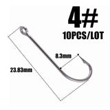 10pcs 50286 Sea Hook Pint Hook with Eyes