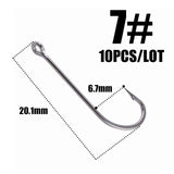10pcs 50286 Sea Hook Pint Hook with Eyes