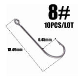 10pcs 50286 Sea Hook Pint Hook with Eyes