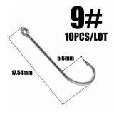 10pcs 50286 Sea Hook Pint Hook with Eyes