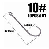 10pcs 50286 Sea Hook Pint Hook with Eyes