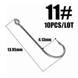 10pcs 50286 Sea Hook Pint Hook with Eyes