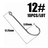 10pcs 50286 Sea Hook Pint Hook with Eyes