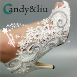 White Lace Flower Shoes