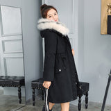 Women Winter Jacket Hooded Fur Collar