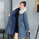 Women Winter Jacket Hooded Fur Collar