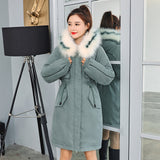 Women Winter Jacket Hooded Fur Collar