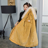 Women Winter Jacket Hooded Fur Collar