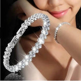 Crystal Silver Bangle for Bridal Wedding Jewelry Gift