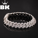 13mm Copper 2Row form Curb Cuban Iced Out CZ  Bracelet For Men