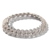 13mm Copper 2Row form Curb Cuban Iced Out CZ  Bracelet For Men
